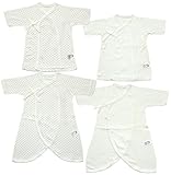 ベビーストーリー 日本製 新生児肌着4点セット 水玉&無地 メルマ加工フライス 50cm ピンク MI1400-4