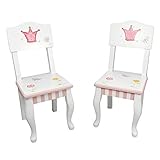 Fantasy Fields - Princess & Frog Thematic Kids Wooden 2 Chairs Set Imagination Inspiring Hand Crafte
