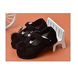 (Miwoluna) キッズ シューズ うさぎ耳のワンポイント 子供靴 男女兼用 (14cm, ブラック)