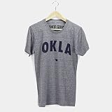 ユニセックスMen and Women Okla TeeシャツOKC Oklahoma City大人用グレーTriblend by Shop Good