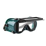 Jiayuane ソーラーオートダークニングシェードグレアシールド安全保護メガネマスクアンチフロックアンチグレアゴーグルグリーン