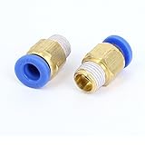 uxcell チューブ空気圧クイック継手　6mmの穴に押し込み　1 / 8BSPスレッド　2個