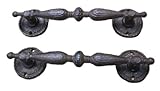 jtw-2 Huge Cast Ironアンティークスタイル素朴なバーンドアゲートハンドルプルShed handles- Rustブラウン仕上げ