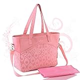 KANGMING マザーズバッグ 多機能 大容量 軽量 防水 ママバッグ オムツ替えシート付き ベビー用品 ベビーカー用 (ピンク)