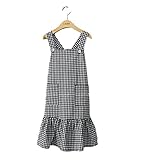 YUEGUANG 子供服 韓国風 女の子 ワンピース ジャンパー 長袖 フォーマル チェック 柄　ロング 格子 綿 お姫様風 カジュアル春 秋 冬 (100CM)