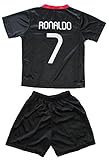 2015 PortugalブラックAway Cristiano Ronaldo 7 football soccer Kids Jersey & Short ( 12 – 13歳)