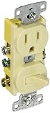Hubbell Wiring Systems RC308I tradeSELECT Three Way Combination Toggle Switch with Self-Grounding an