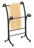 mDesign Metal Towel Holder Stand for Bathroom Vanities - Bronze [並行輸入品]