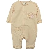 LoveLoveKids(ラブラブキッズ) ガーゼ裏毛無地+花柄Ptフィットモンキーオール 80cm /オレンジ NO.KK-31-1111