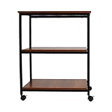 UNE BONNE(ウネボネ) ラック インテリアラック アンティーク シェルフ 3段 ディスプレイラック 棚 オープンラック キャスター ストッパー 幅60cm 高さ69.5cm お客様組立