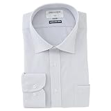 [オリヒカ] スーパーノンアイロン ストレッチ 【長袖/ワイドカラー/ボタンダウン】 速乾 選べる ワイシャツ ビジネス メンズ グレー/ストライプ/ワイドカラー(FTLW4421)