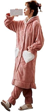 【mon luxe】 着る毛布 ふわふわ あったかい 上下セット かわいい ポケット フード付き 部屋着 ルームウェア 防寒 パジャマ ダメ着 かいまき ブランケット (ピンク, Ｍ)