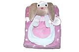 Buddies 2 Piece Baby Blanket-White Bunny With Pink and White Polka-Dot Blanket by Buddies