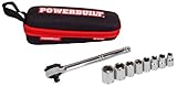 Powerbuilt 941158 11pc 3 / 8インチドライブSAEソケットセットwith Carryingケース