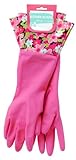 丸和貿易 ゴム手袋 キッチングローブ フラワー ピンク