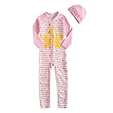 正規品 最新 女児水着 男児水着 二色 スイムキャップ付き ラッシュガード キッズ水着 長袖 UPF50+素材使用 紫外線防止 (3T(90-100), ピンク)