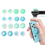 Switch スティックカバー、スイッチ スティックカバー 肉球、Switch アナログスティックカバー【Switch 有機elモデル対応/Switch/Switch Lite 対応】アナログスティックカバー 保護カバー 猫 可愛い 肉球 アシストキャップ(16枚入れ)