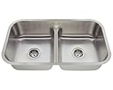Polaris Sinks P215-16 Half Divide Stainless Steel Kitchen Sink by Polaris Sinks