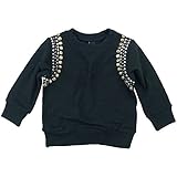 MANIS(マニス) ストレッチ裏毛スタッズストレッチトレーナーXS 90cm /ブラック NO.R-N-14516