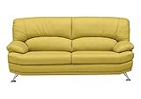 大川家具 関家具 2.5人掛けソファ(幅167cm 合皮素材)  イエロー色 スチールA 139284_139073