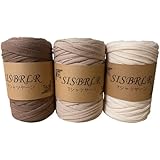 SISBRLR Tシャツヤーン 手芸 ハンドメイド diy 初心者向け オリジナル リサイクルヤーン ファブリックヤーン 糸 3個セット (タイプA)