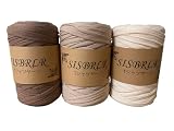 SISBRLR Tシャツヤーン 手芸 ハンドメイド diy 初心者向け オリジナル リサイクルヤーン ファブリックヤーン 糸 3個セット (タイプA)