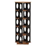 回転ラック ( 本棚 ブックシェルフ ) 5段 高さ120cm 省スペース 大容量 ブラウン 〔本収納 CD収納〕