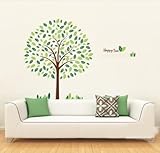 RRRLJL Happy Tree Wall Sticker Decal Ideal for Kids Room Baby Nursery Living Room (120*110CM)) by RR