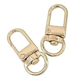 MYmama ナスカン 10mm 2個 キーホルダー 回転フック ハイクオリティ バッグ 金具 パーツ キーリング (ゴールド(1371-1))