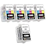 【SUNINK】キャノン 用 互換 詰め替えインク BC-360XL/BC-340XL (BK/顔料ブラック)*1+BC-361XL/BC-341XL(3色カラー)*4【合計5本】対応:MG4230/MG4130/MG3630/MG3530/MG3230/MG3130/MG2130/MX523/MX513/TS5130/TS5130S/TS5330/TS5430