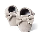 ROMIRUS Baby Tassel Fringe Moccasin Shoes Soft Sole Suede With Bowknot [並行輸入品]