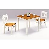 ダイニング3点セット ホワイト 白 ブラウン 木製 カントリー風 2人用