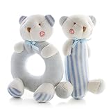 ベビートイ、aijiaye-2 PCソフトRattle and SqueakerセットSensoryアクティビティキュートユニークなシャワーギフトIdea for新生児0～24か月の古い新しい赤ちゃん