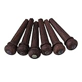 Bstinay 6個入 ギター ブリッジピン アコースティックギター用 H16 ローズウッド製 アバロンドット