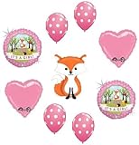 loonballoon Fox Woodland Animals It 's A GirlベビーシャワーWelcome 9パーティーマイラーバルーンセット