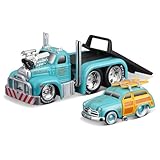 Maisto（マイスト） 1/64 マッスルマシーンズ 1953 MACK B-61 フラットベッド/1950 フォード ウッディ ライトブルー ミニカー ダイキャストカー 完成品 11550