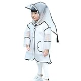 （コージーエージ）CozyAge キッズレインコート キッズ カッパ 雨具 レインウェア 防水 女の子 男の子 透明 可愛い リボン バイザー付き キッズ 小学生 男女兼用 梅雨対策 通園 通学 S,