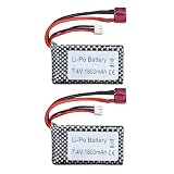 2PCS 7.4V 1800mAh T-Plug Lithium Battery for WLTOYS 144001 12402 12403 12404 12423 12428 A959-B A969-B A979-B K929-B高速ドリフトRC 4WDおもちゃの車
