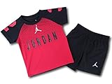 (Jordan) ジョーダン ベビー Air Jordan Tシャツ＆パンツ セットアップ (6-9M(6-9ヶ月), 赤黒灰) [並行輸入品]