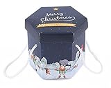 10パックヘキサゴンクリスマスイブクリスマスギフトボックス、ダークブルーカバー