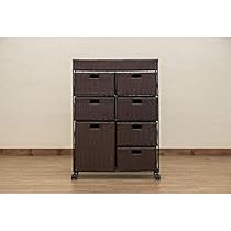 Amazon｜ラタン調チェスト 【4段 ワイド ブラウン】 幅78cm