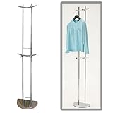 半円形クロームメッキ スリムポールハンガー (シルバー 壁面収納型)