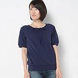 カーブクロッシェ (Cavecrochet) ベア天竺 リボン 授乳 カシュクール トップス 産後サイズ ネイビー S