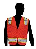 Liberty HiVizGard Polyester Mesh Fabric Class 2 Surveyor Vest with 2 Wide Silver/Orange Reflective S