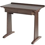 ライフスタイリングショップ パソコンデスク 幅90×奥行47cm 木製 天然木 引出付 ダークブラウン LS-942BR