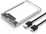 Generic 透明な2.5インチUSB 3.0 HDDケース、SATAポート対応、USB 3.0ケーブル付属 (すべすべした)