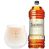【セット買い】ティーチャーズ 4L [サントリー ウイスキー イギリス] × 酒グラス（ふわり） [東洋佐々木ガラス 日本製 食洗機対応 230ml B-00317-612]
