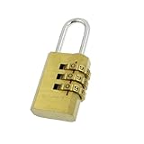 uxcell ナンバーロック　ダイヤルロック コンビネーションパスワードロック　長方形　荷物　南京錠　ゴールドトーン
