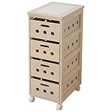 山善(YAMAZEN) 野菜ストッカーワゴン ホワイトウォッシュ HYS-8030(WW)