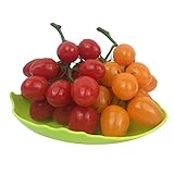 人工チェリートマトFakeフルーツオーナメントカラフルなトマトVineホームキッチン装飾2 Bunches (レッド+イエロー)